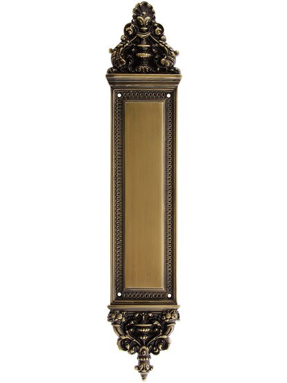 18 inch Apollo Push Plate In Antique Brass